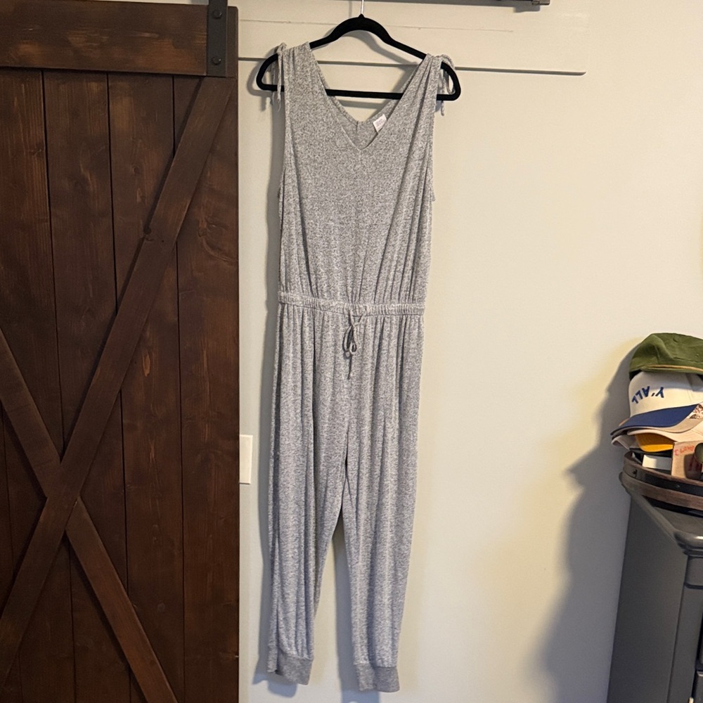 Stars Above Heather Gray Sleeveless Jumpsuit